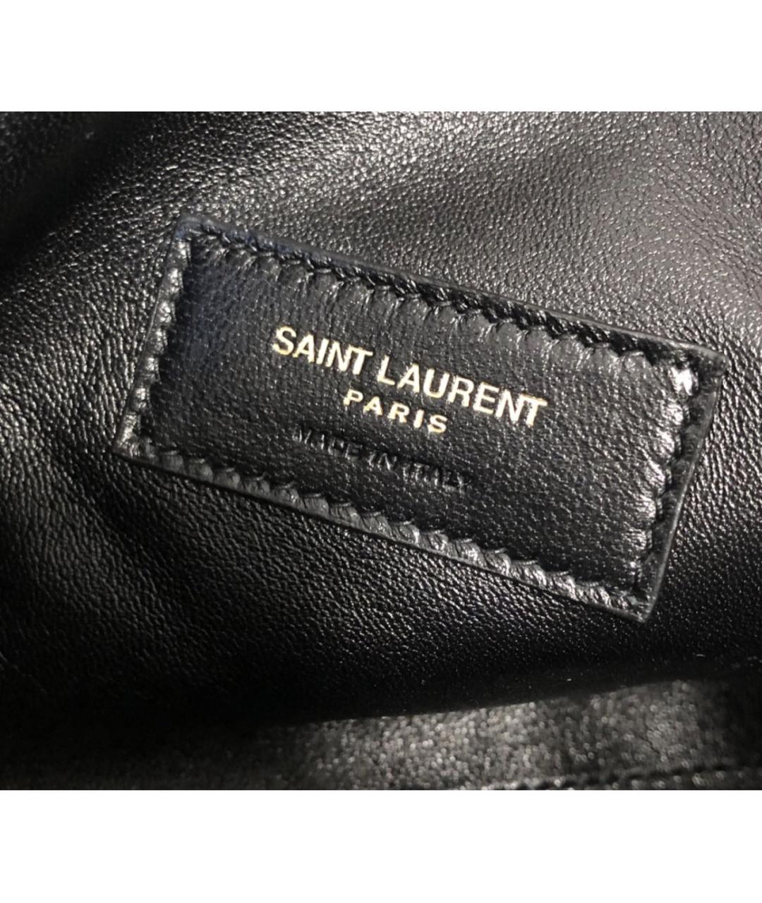 SAINT LAURENT Черная кожаная сумка через плечо, фото 8