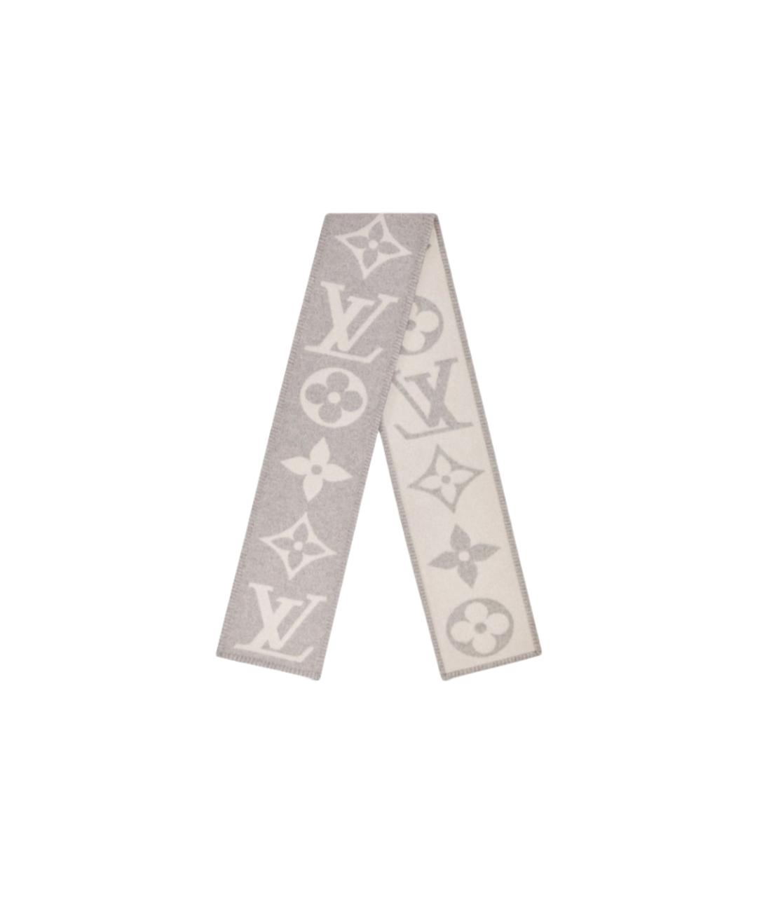 LOUIS VUITTON Серый шарф, фото 2