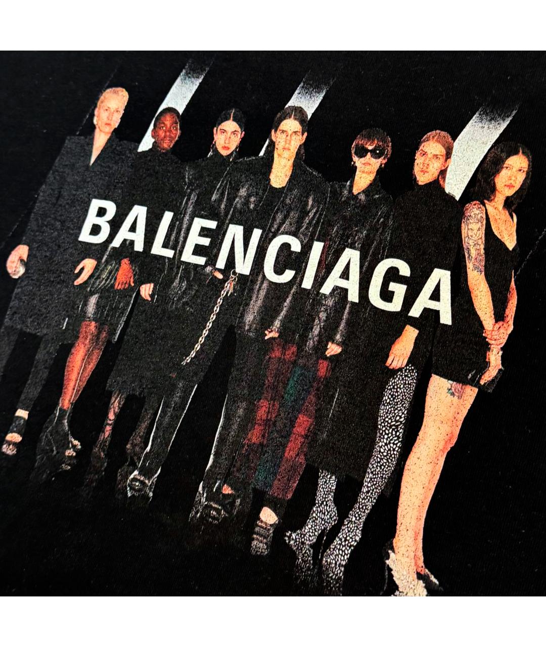 BALENCIAGA Черная хлопковая футболка, фото 2