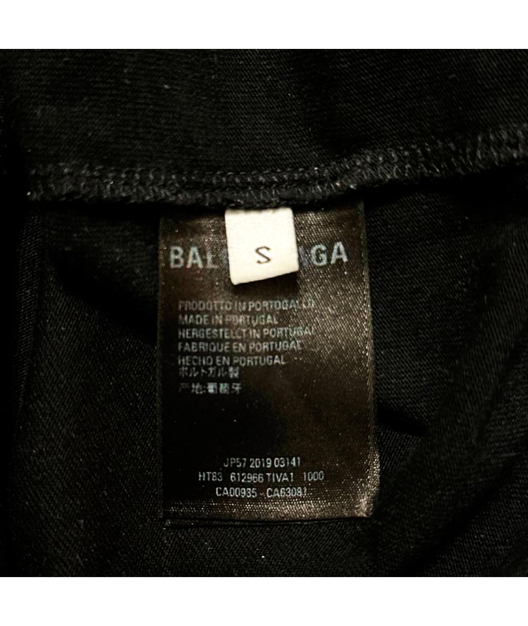 BALENCIAGA Черная хлопковая футболка, фото 4