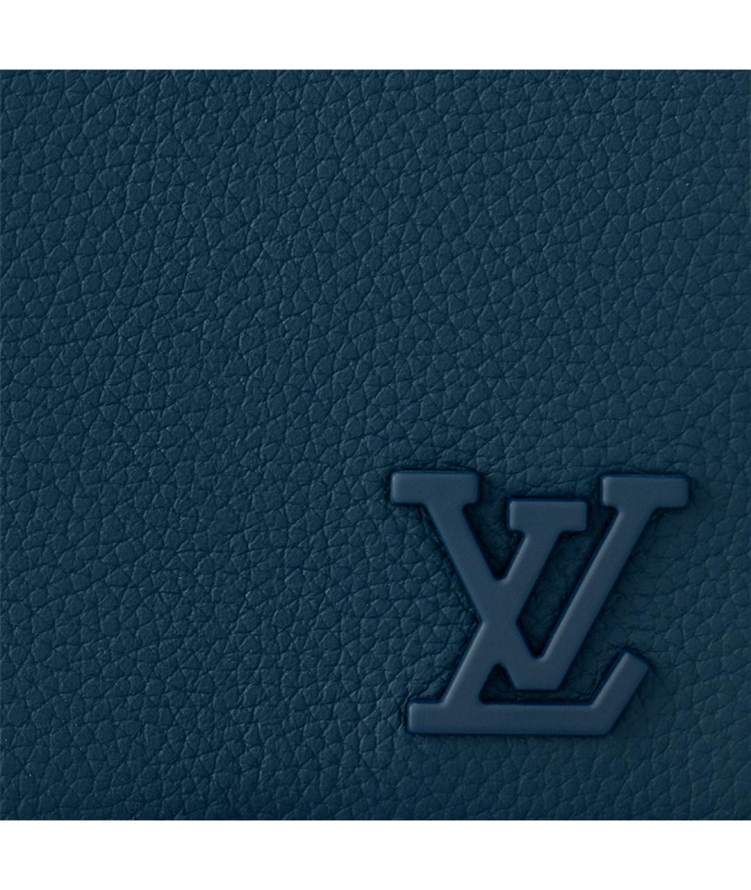 LOUIS VUITTON Темно-синий кожаный кошелек, фото 5