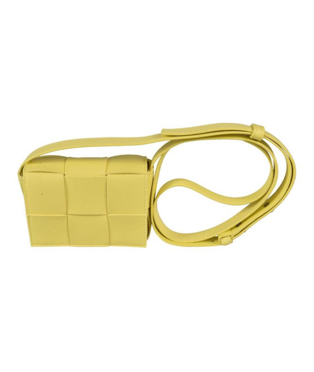 BOTTEGA VENETA Желтая кожаная сумка через плечо, фото 3