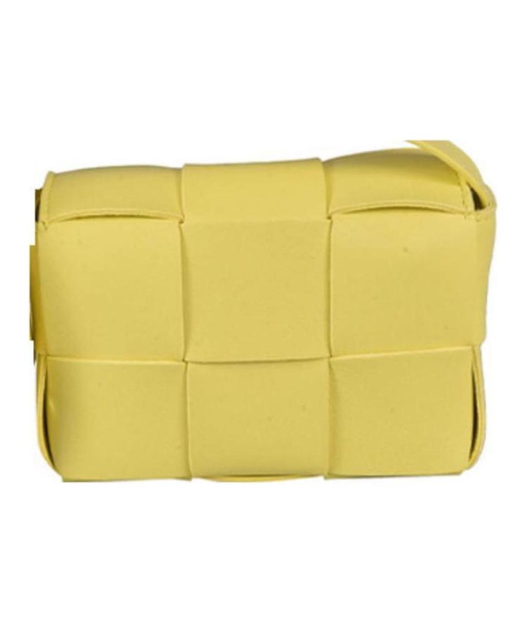 BOTTEGA VENETA Желтая кожаная сумка через плечо, фото 4