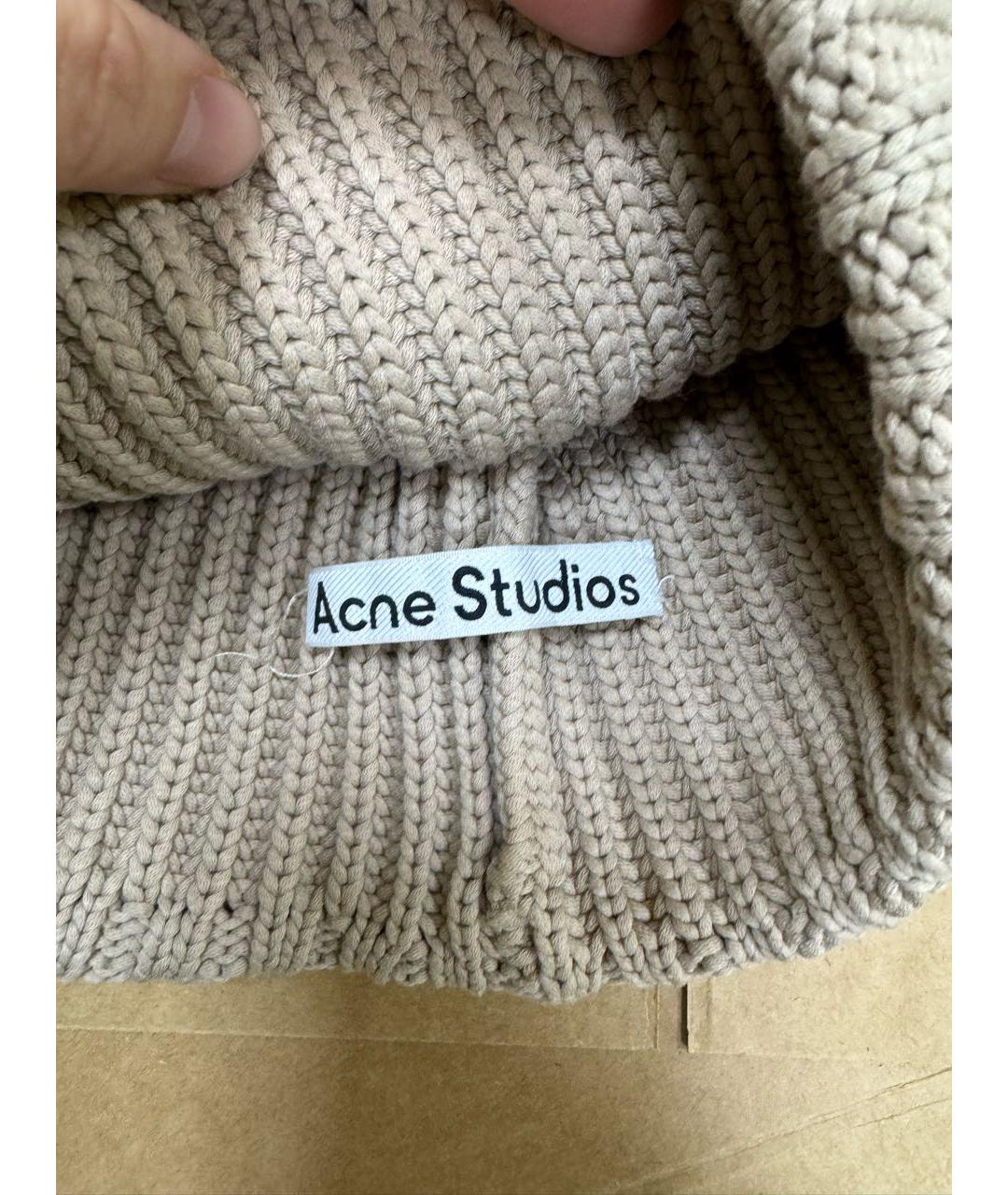 ACNE STUDIOS Бежевая хлопковая шапка, фото 3