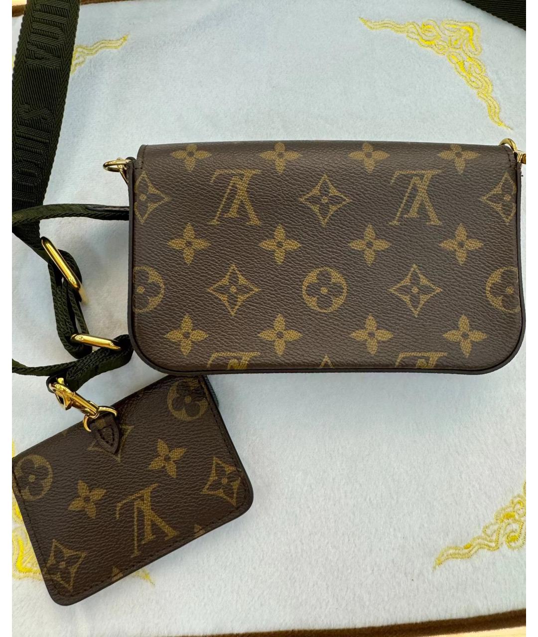 LOUIS VUITTON Коричневая кожаная сумка через плечо, фото 2