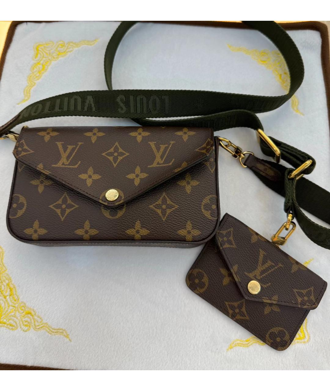 LOUIS VUITTON Коричневая кожаная сумка через плечо, фото 7