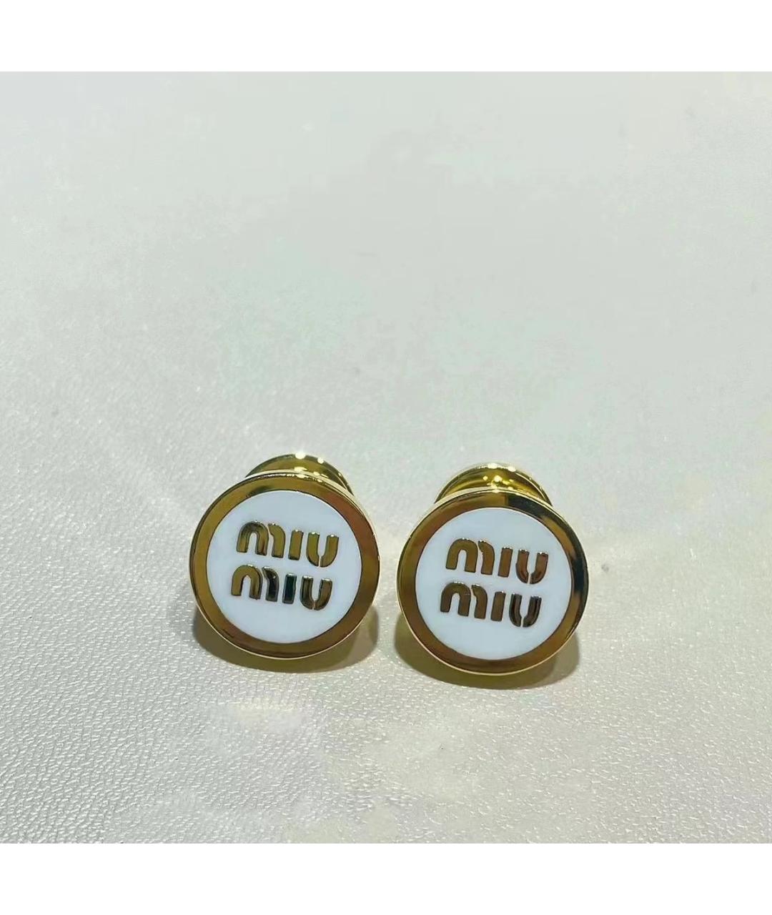 MIU MIU Белые серьги из белого золота, фото 4