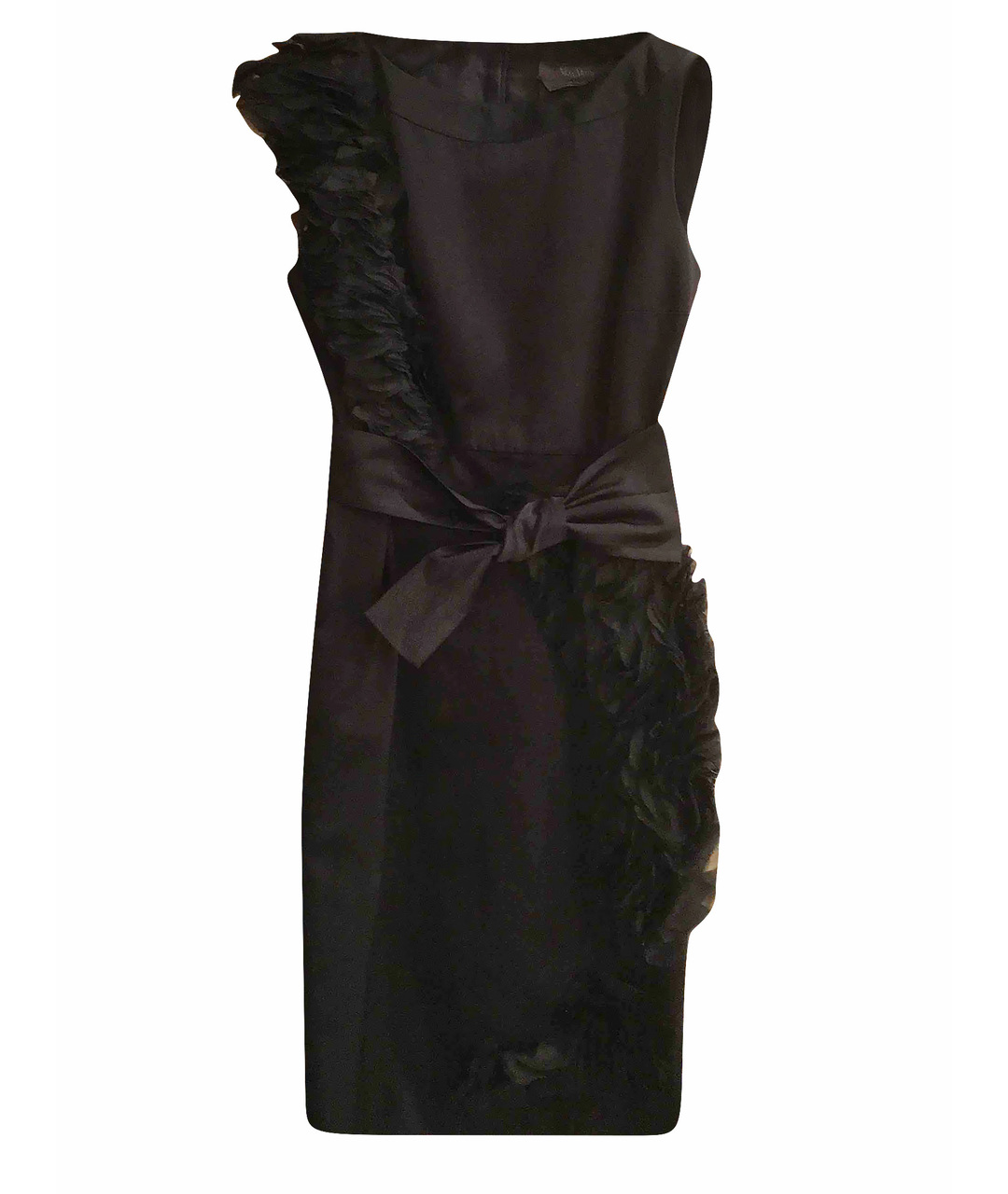 MAX MARA Черное хлопковое коктейльное платье, фото 1