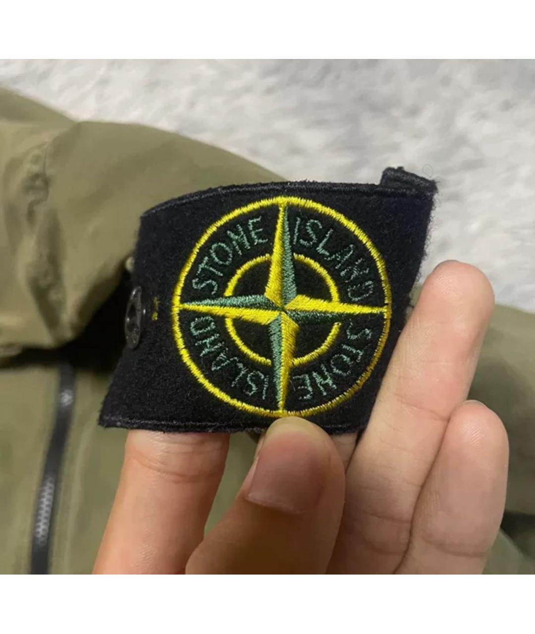 STONE ISLAND Хаки хлопковая кэжуал рубашка, фото 3