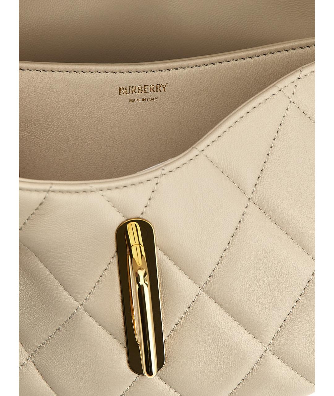 BURBERRY Бежевая кожаная сумка через плечо, фото 4