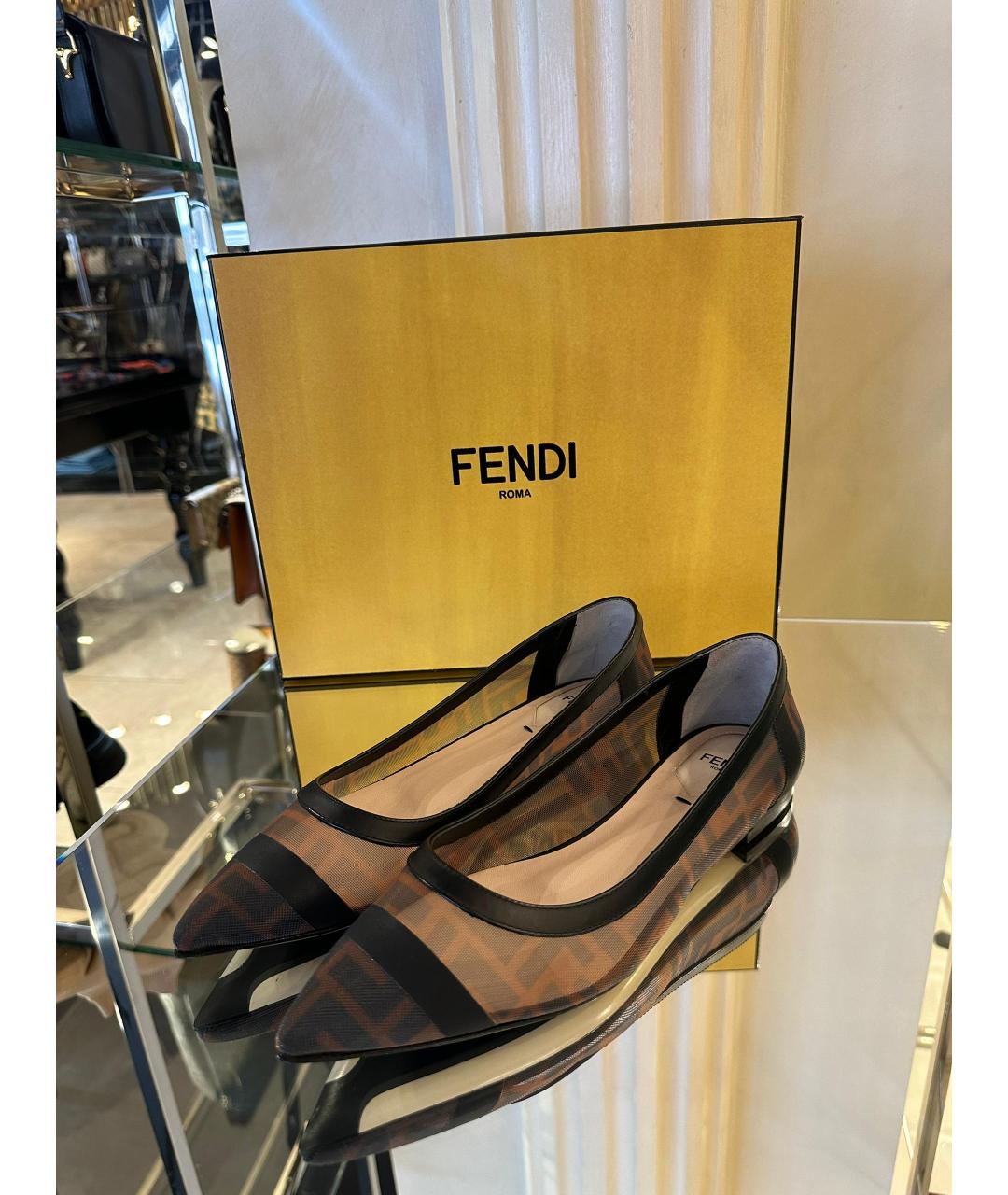 FENDI Коричневые балетки, фото 4