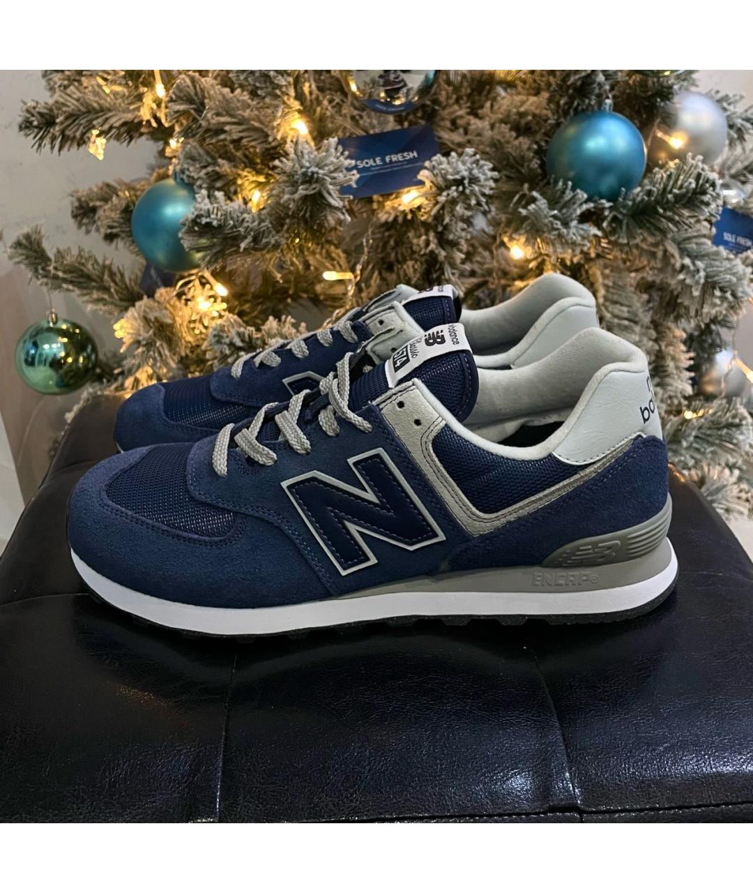 NEW BALANCE Темно-синие замшевые низкие кроссовки / кеды, фото 7