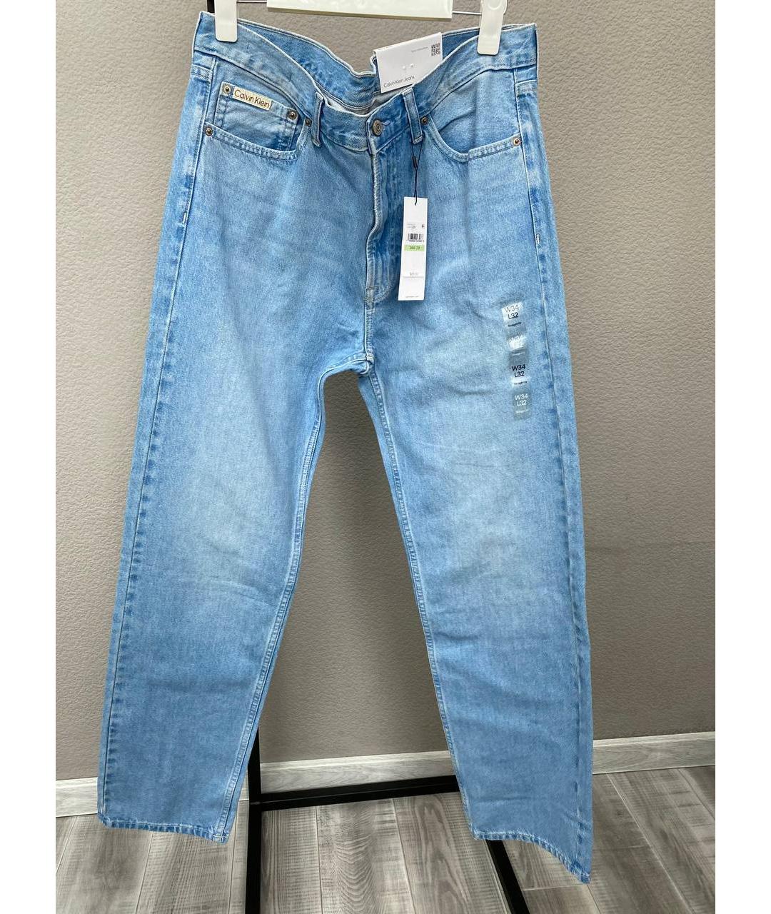 CALVIN KLEIN JEANS Голубые прямые джинсы, фото 6