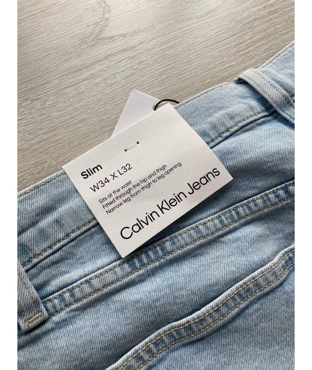 CALVIN KLEIN JEANS Голубые прямые джинсы, фото 4