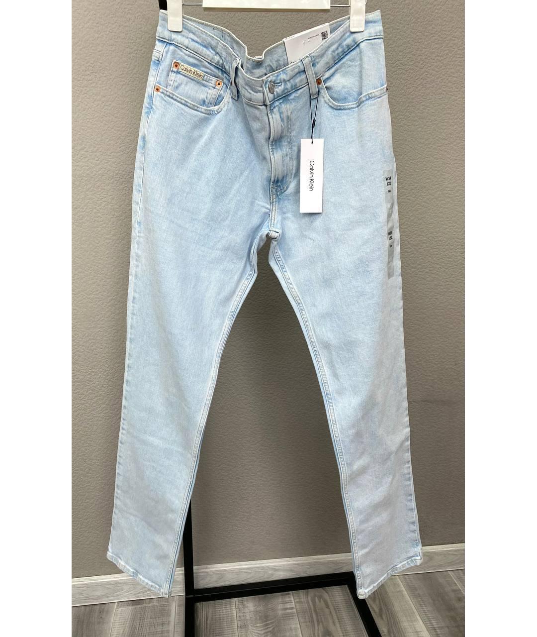 CALVIN KLEIN JEANS Голубые прямые джинсы, фото 6