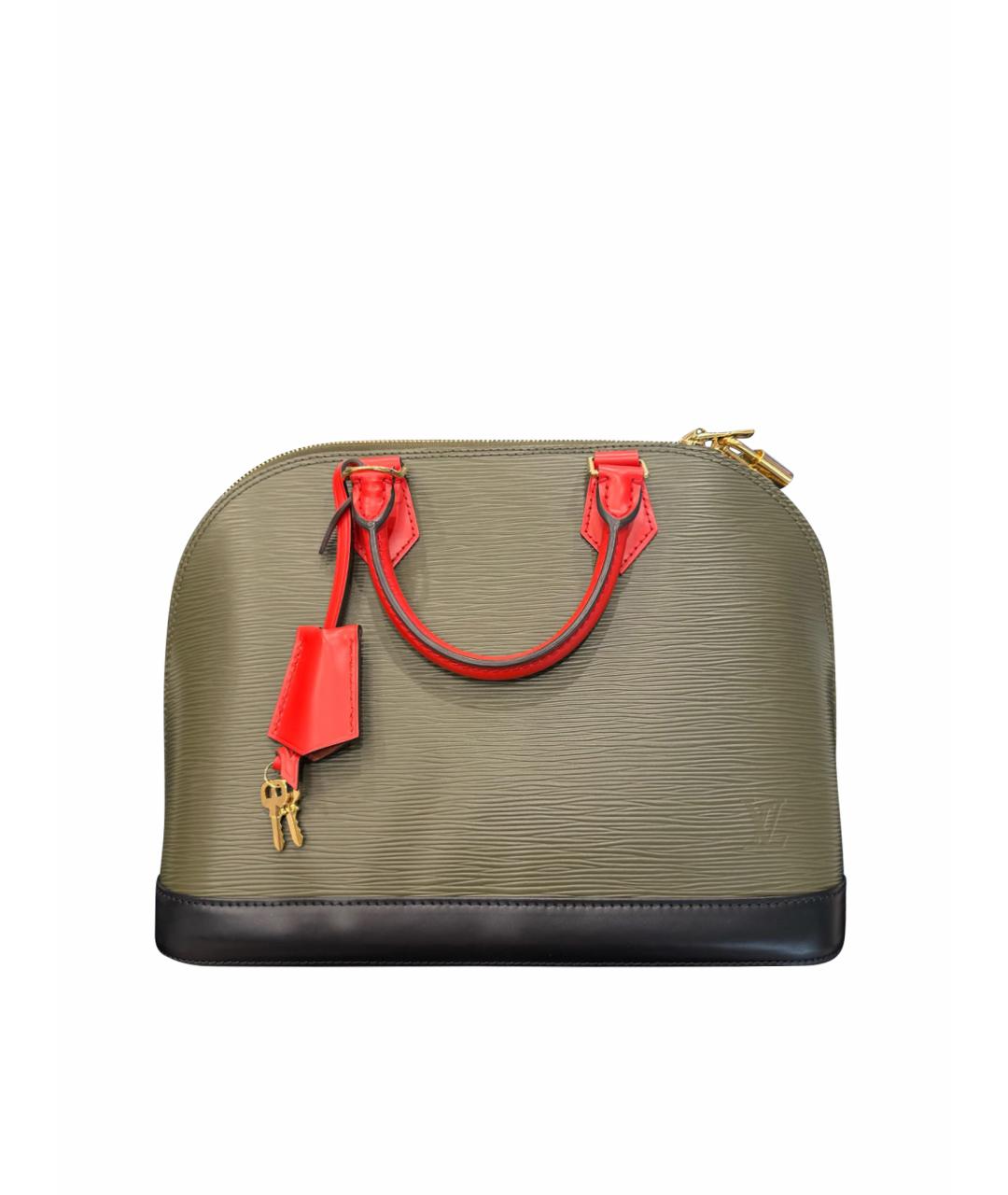 LOUIS VUITTON Хаки кожаная сумка с короткими ручками, фото 1