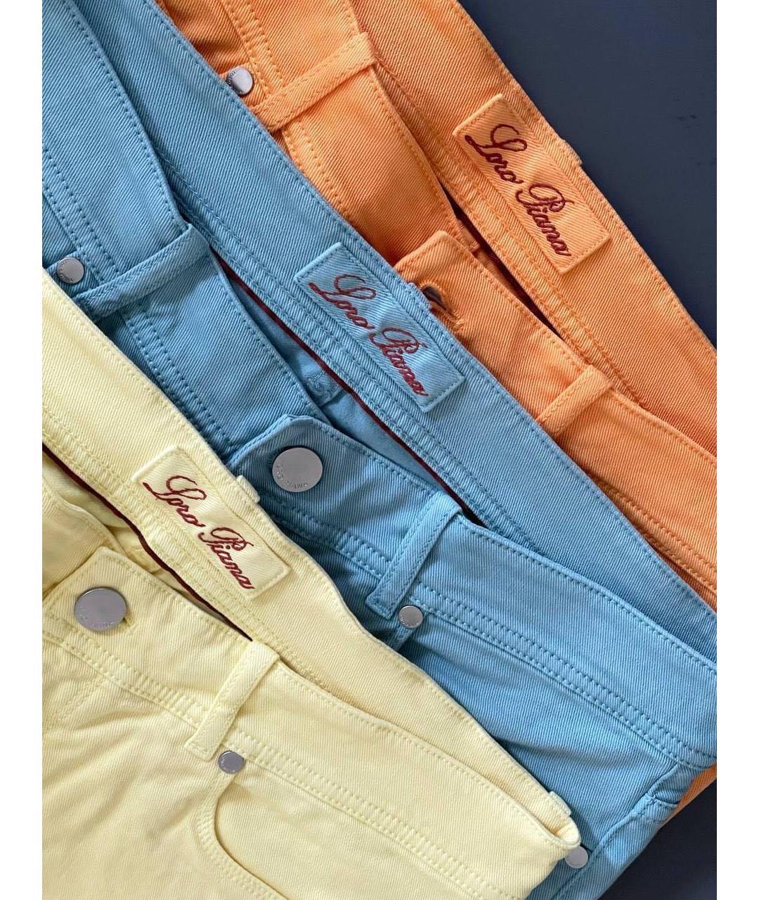 LORO PIANA Оранжевое хлопковые прямые джинсы, фото 5