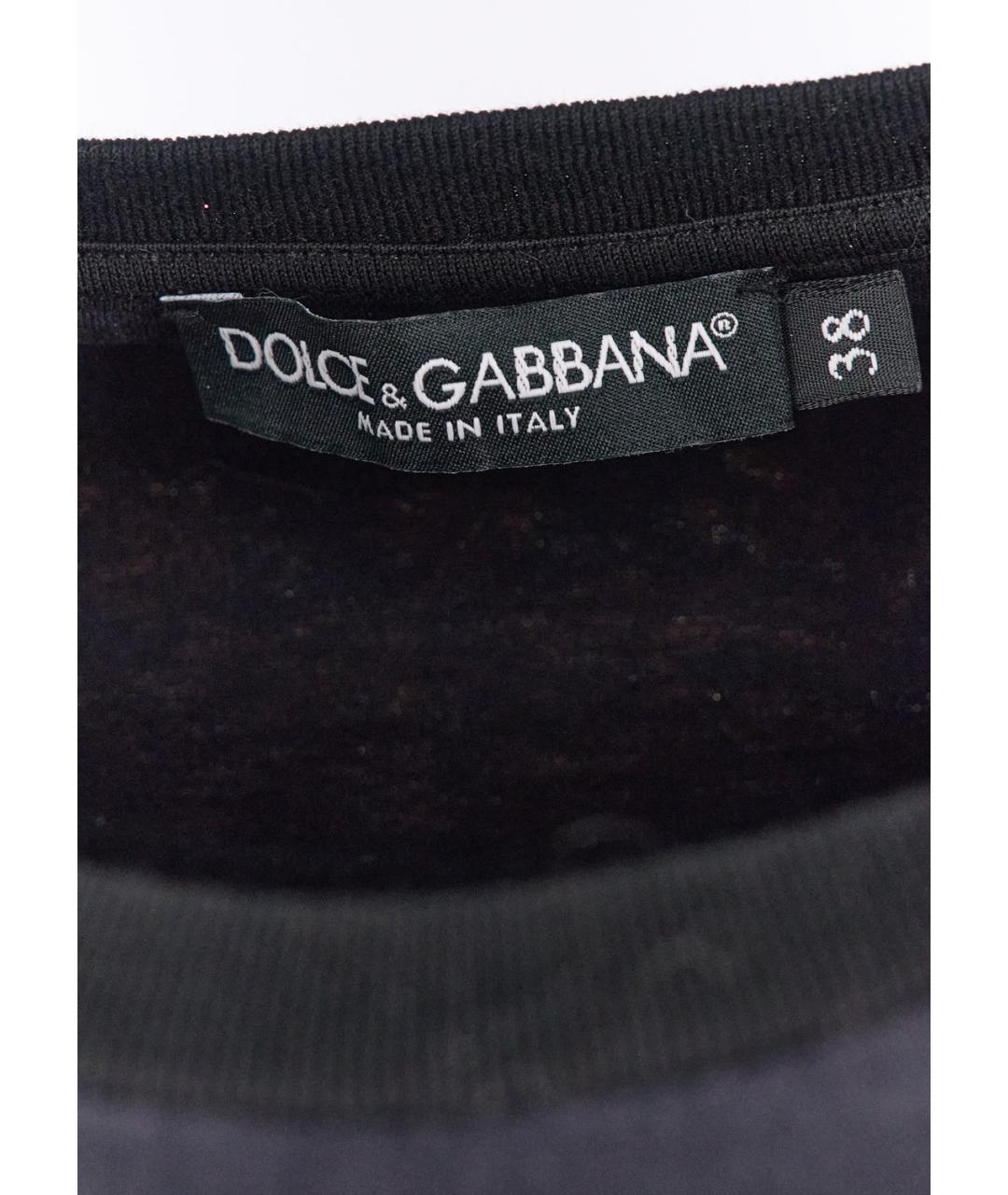 DOLCE&GABBANA Черная хлопковая футболка, фото 3