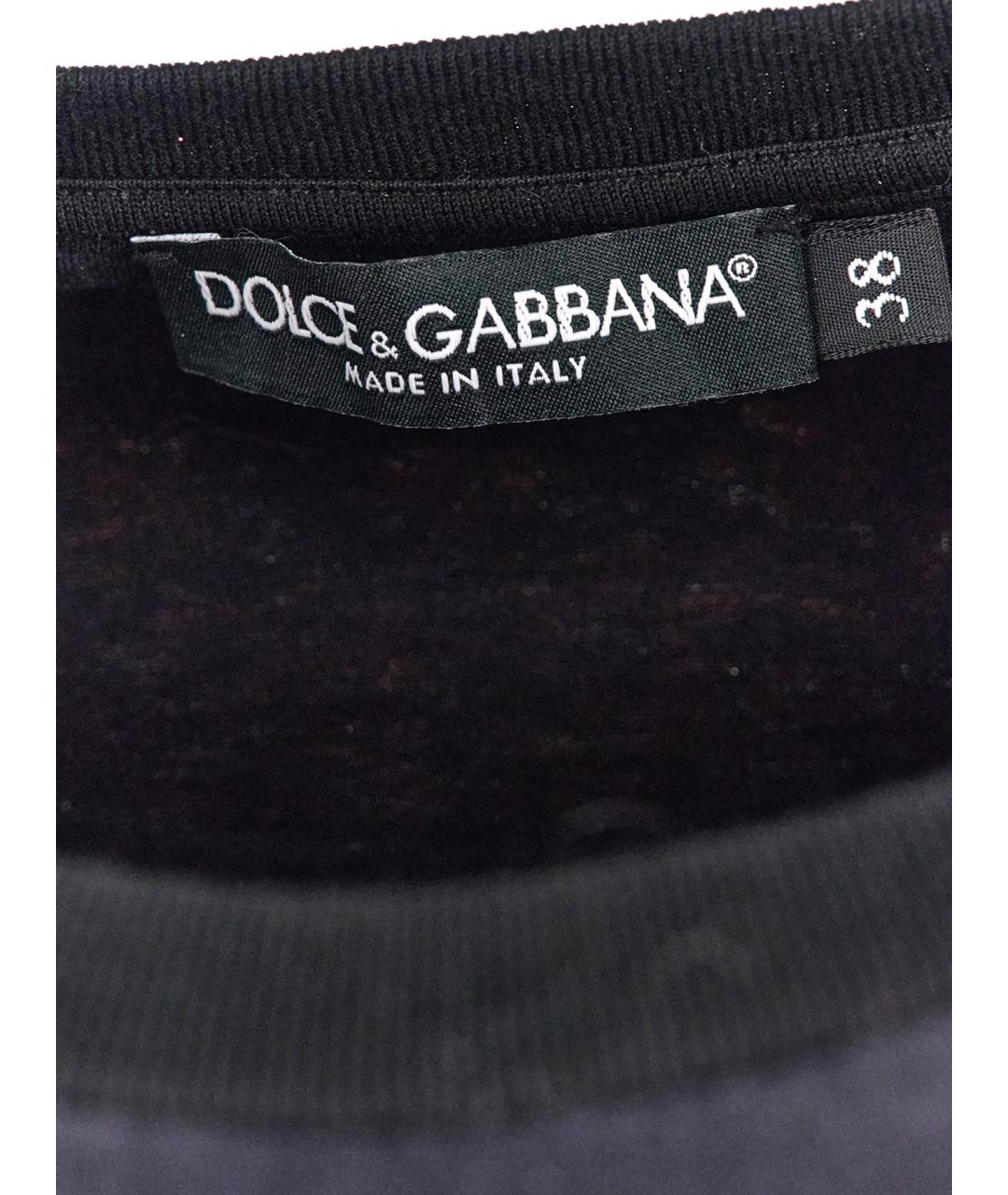 DOLCE&GABBANA Черная хлопковая футболка, фото 6