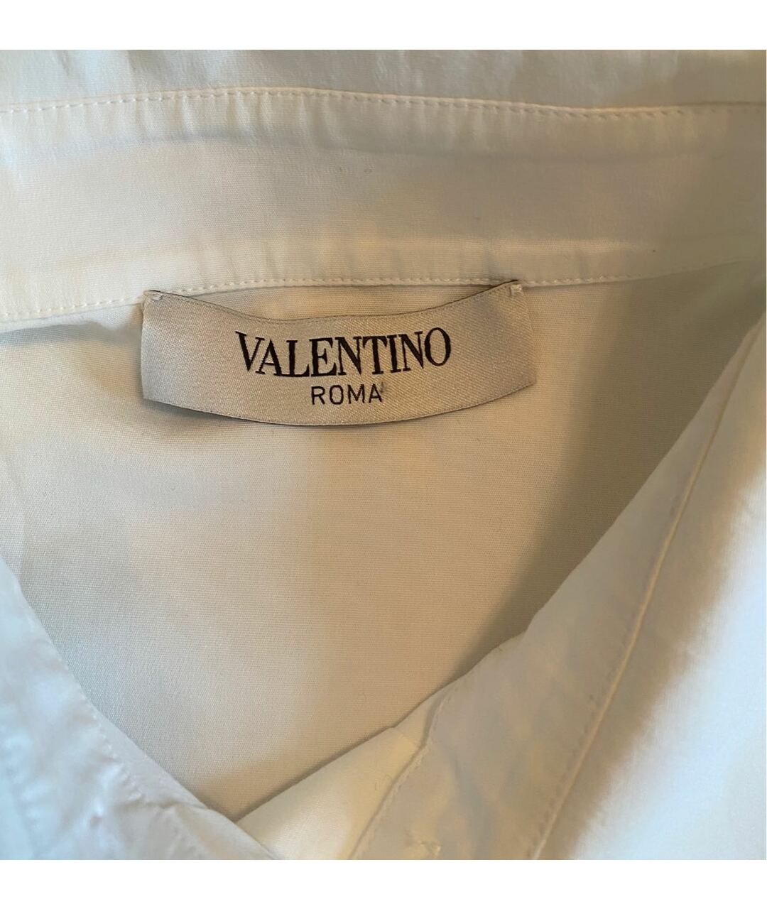 VALENTINO ROMA Белая хлопко-эластановая рубашка, фото 5