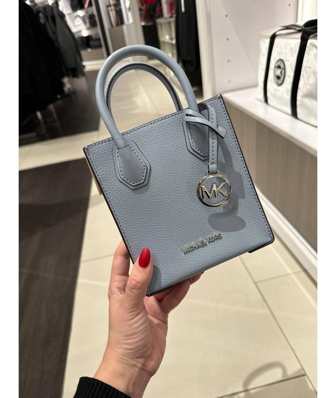 MICHAEL KORS Голубая кожаная сумка через плечо, фото 3