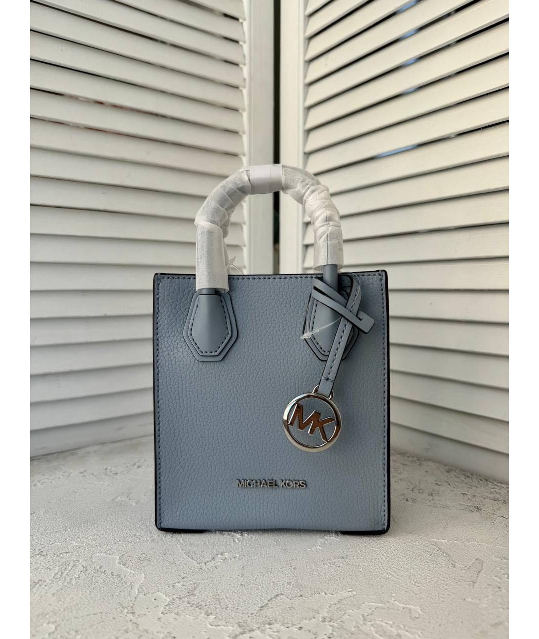 MICHAEL KORS Голубая кожаная сумка через плечо, фото 4