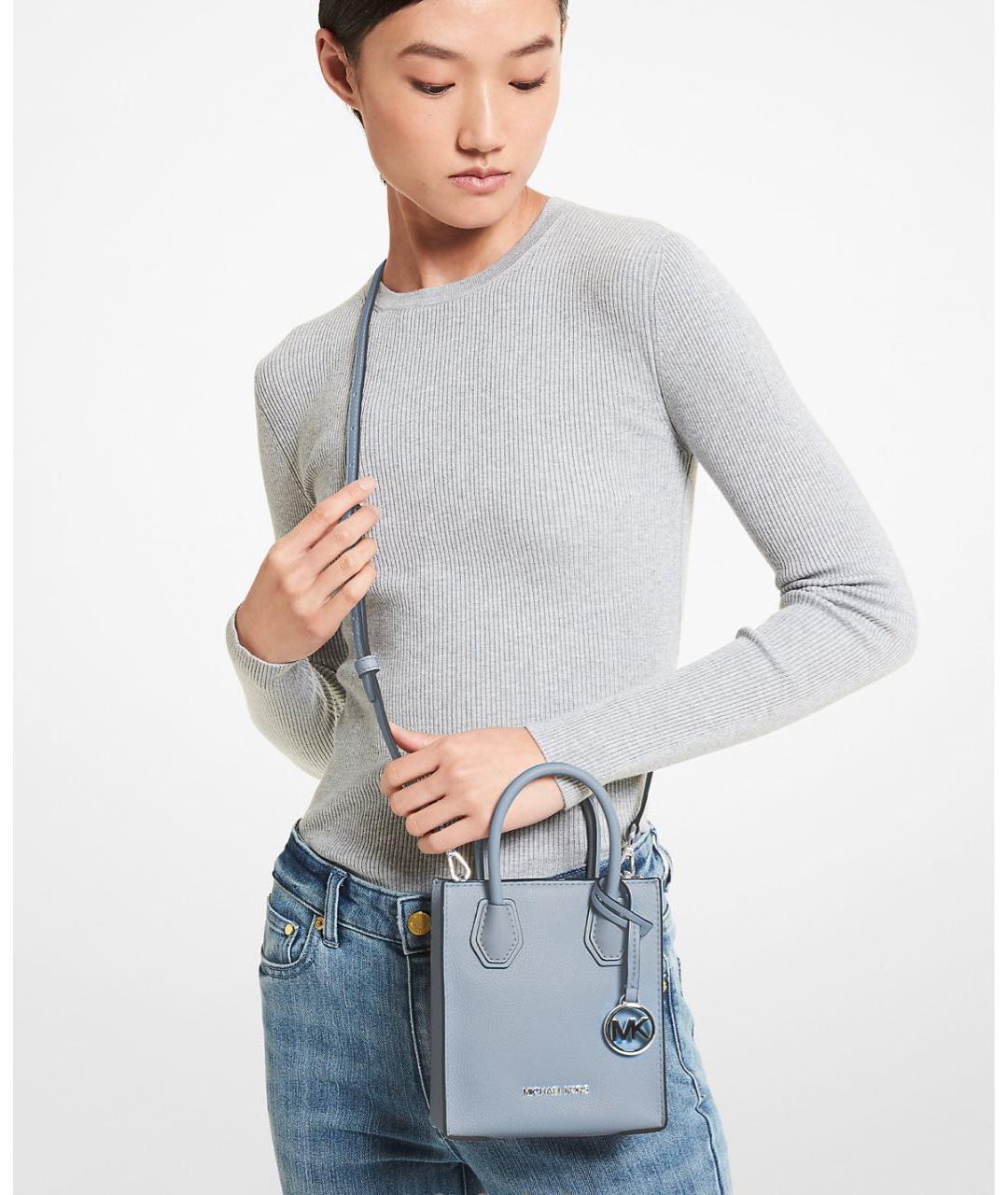 MICHAEL KORS Голубая кожаная сумка через плечо, фото 2