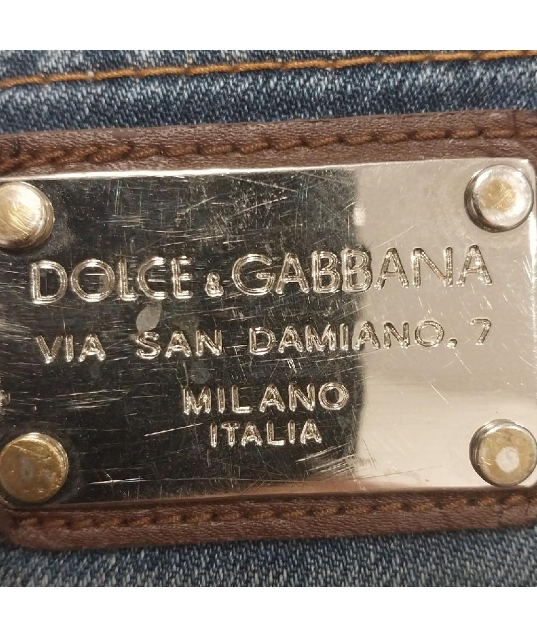 DOLCE&GABBANA Синие хлопковые джинсы скинни, фото 5