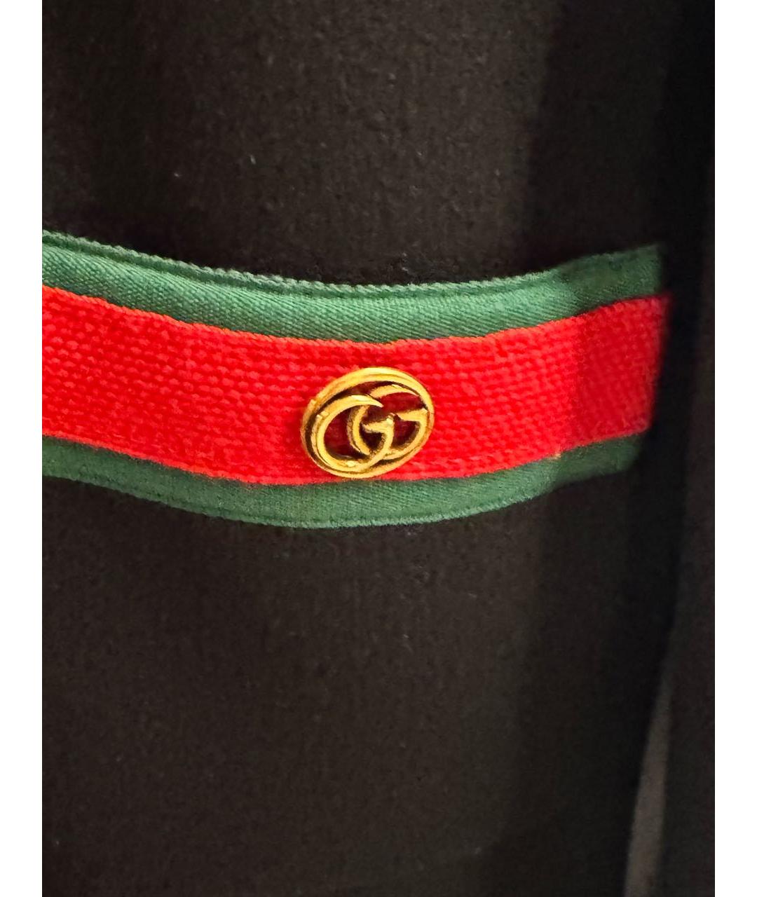 GUCCI Черное шерстяное пальто, фото 4