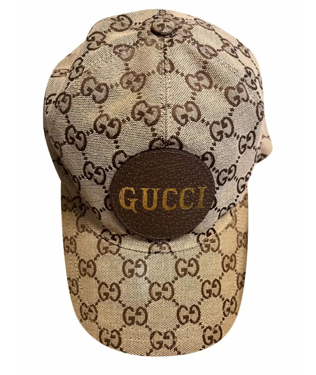 GUCCI Бежевая хлопковая кепка, фото 1