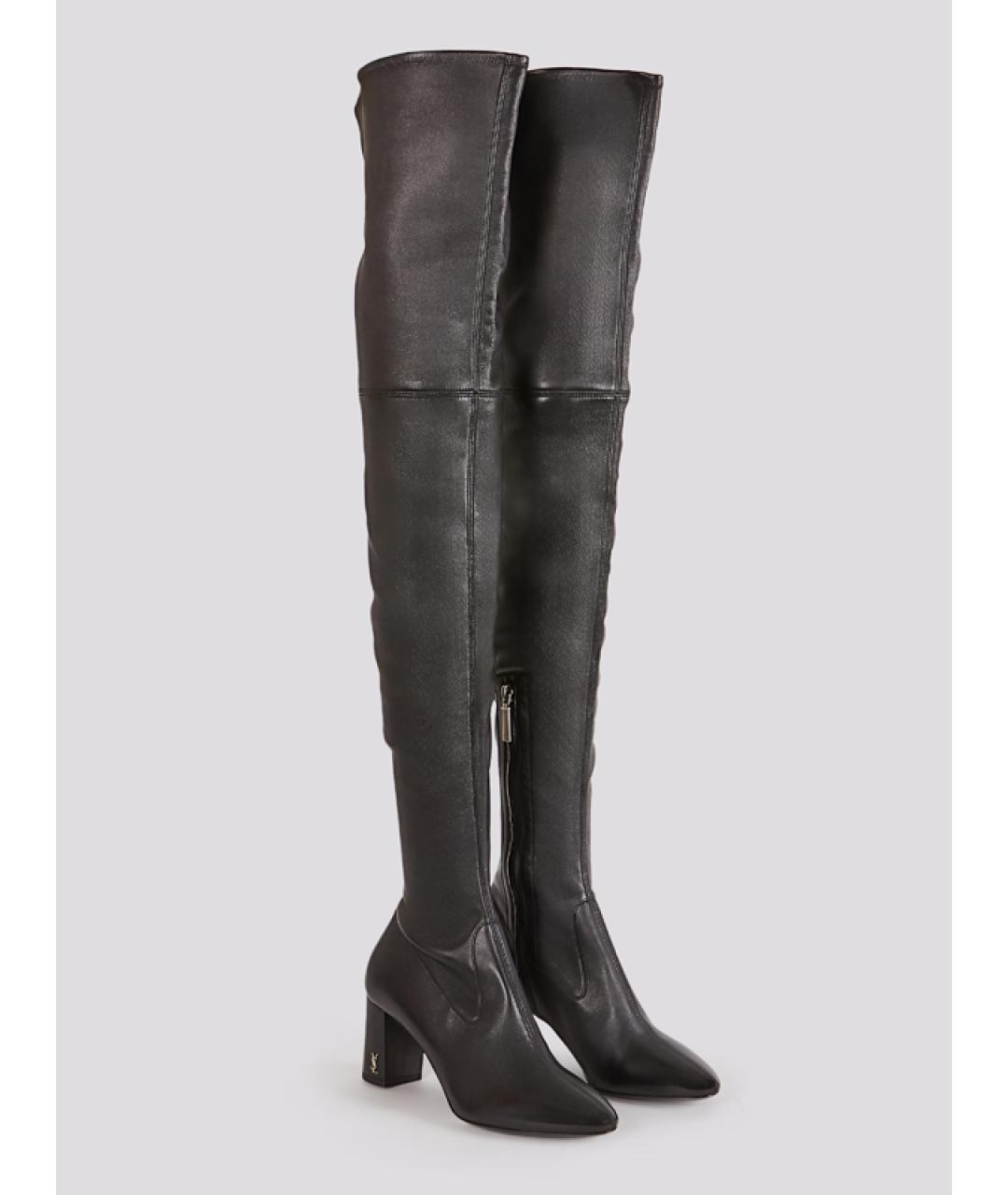 SAINT LAURENT Черные ботфорты, фото 2