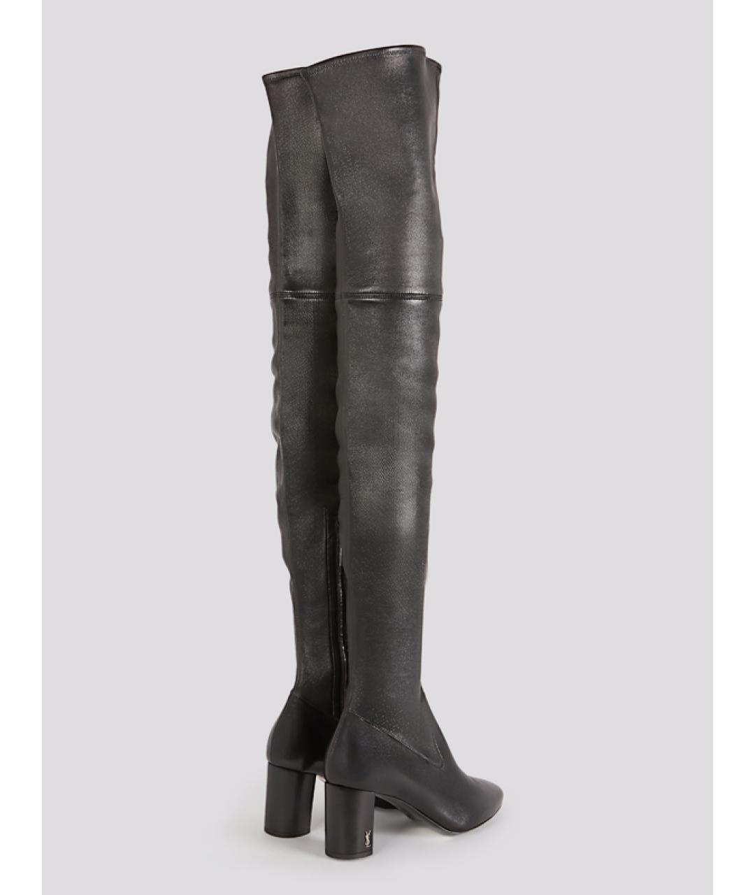 SAINT LAURENT Черные ботфорты, фото 4