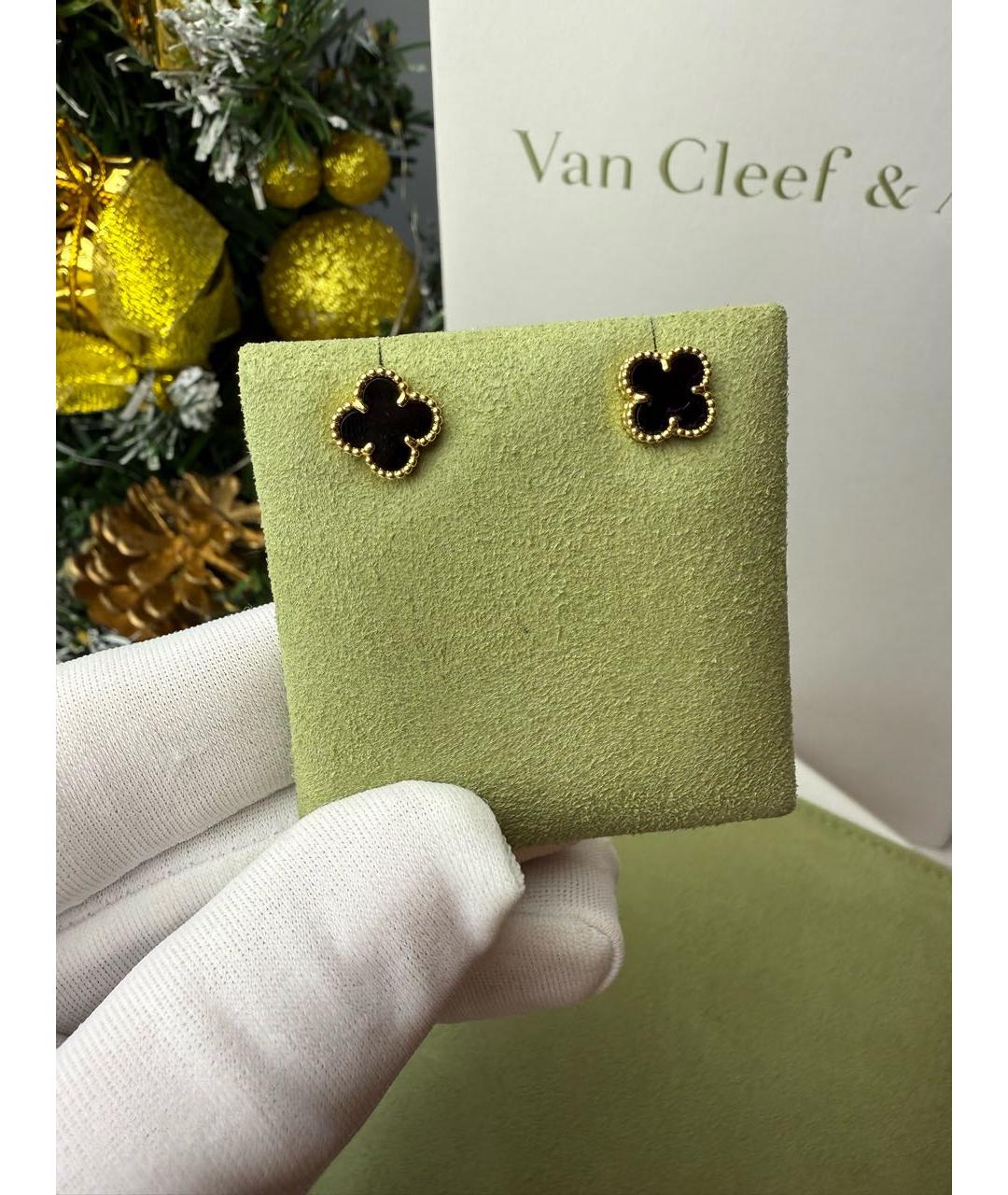 VAN CLEEF & ARPELS Черные серьги из желтого золота, фото 3