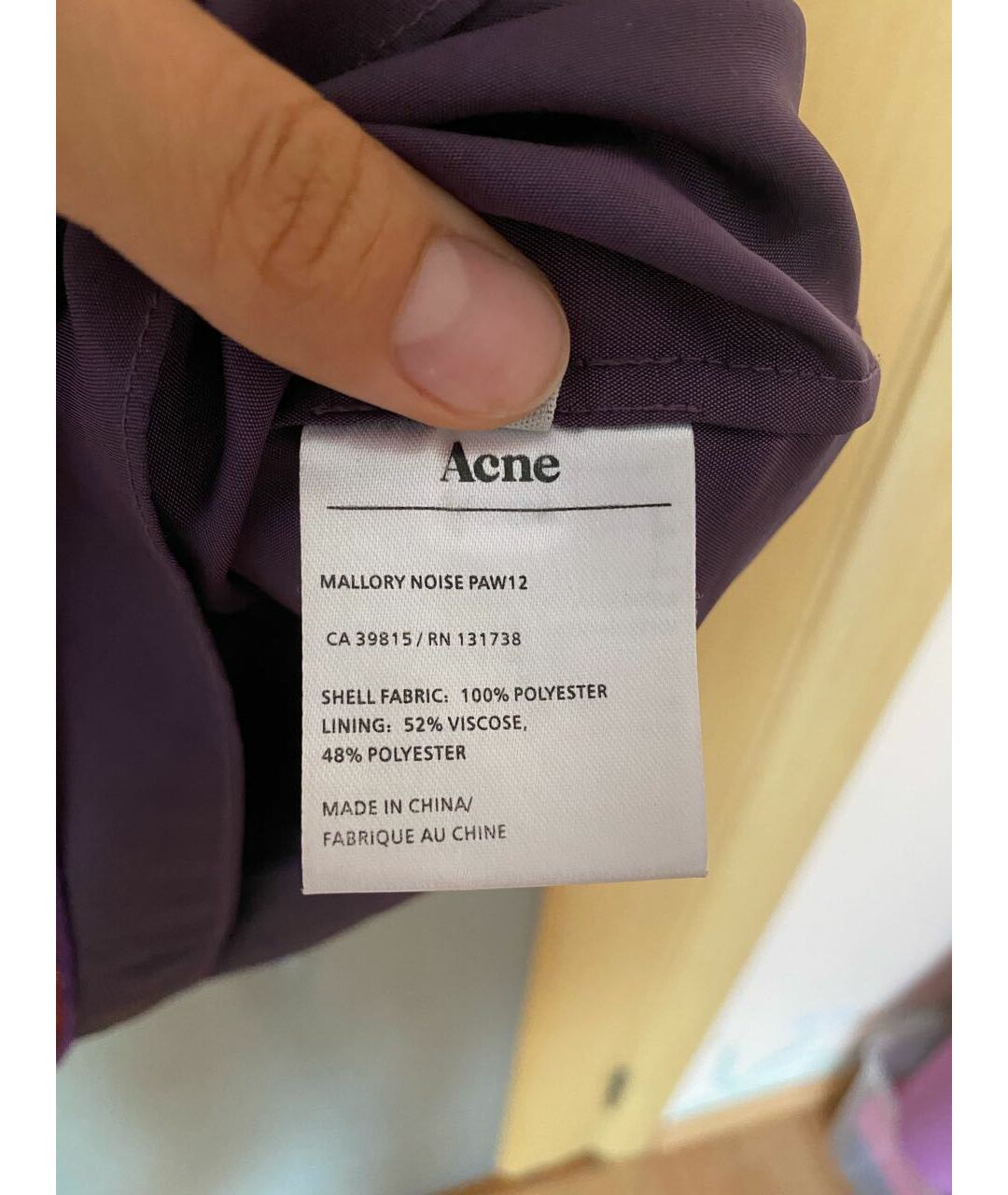 ACNE STUDIOS Фиолетовое полиэстеровое коктейльное платье, фото 4
