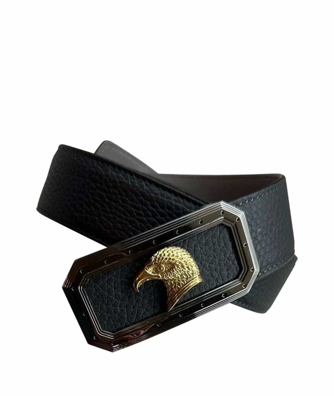 STEFANO RICCI Антрацитовый кожаный ремень, фото 1