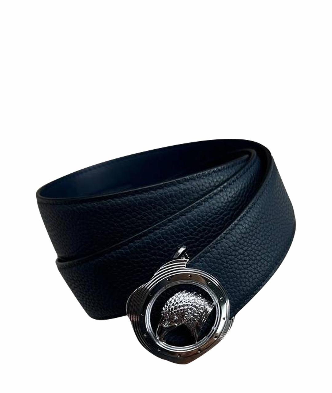 STEFANO RICCI Темно-синий кожаный ремень, фото 1