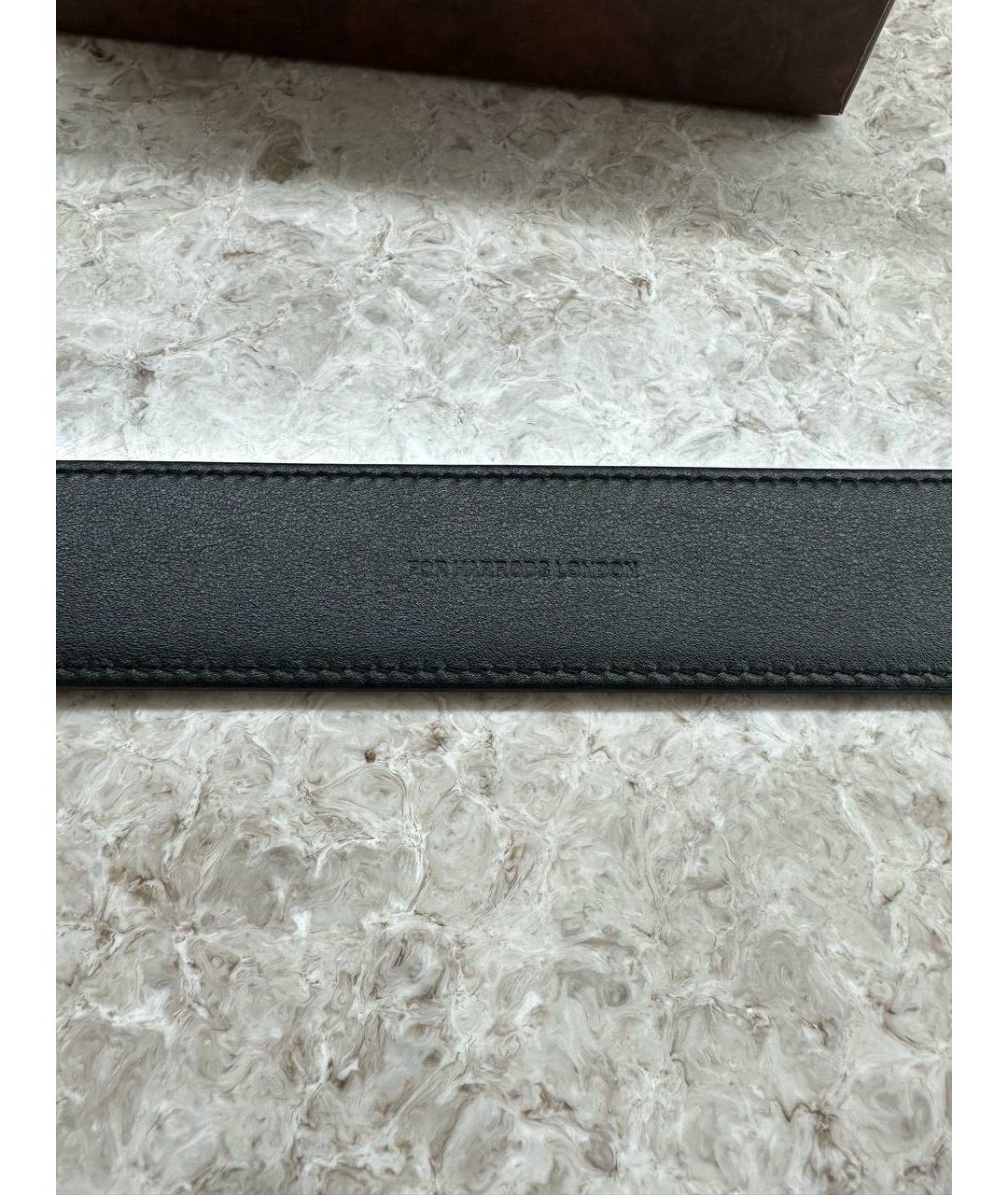 STEFANO RICCI Черный кожаный ремень, фото 3