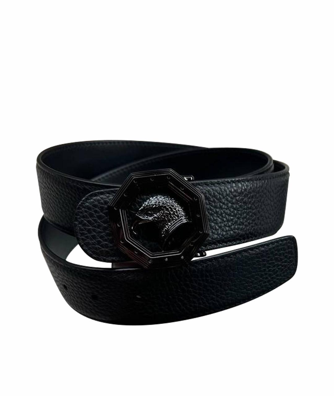 STEFANO RICCI Черный кожаный ремень, фото 1