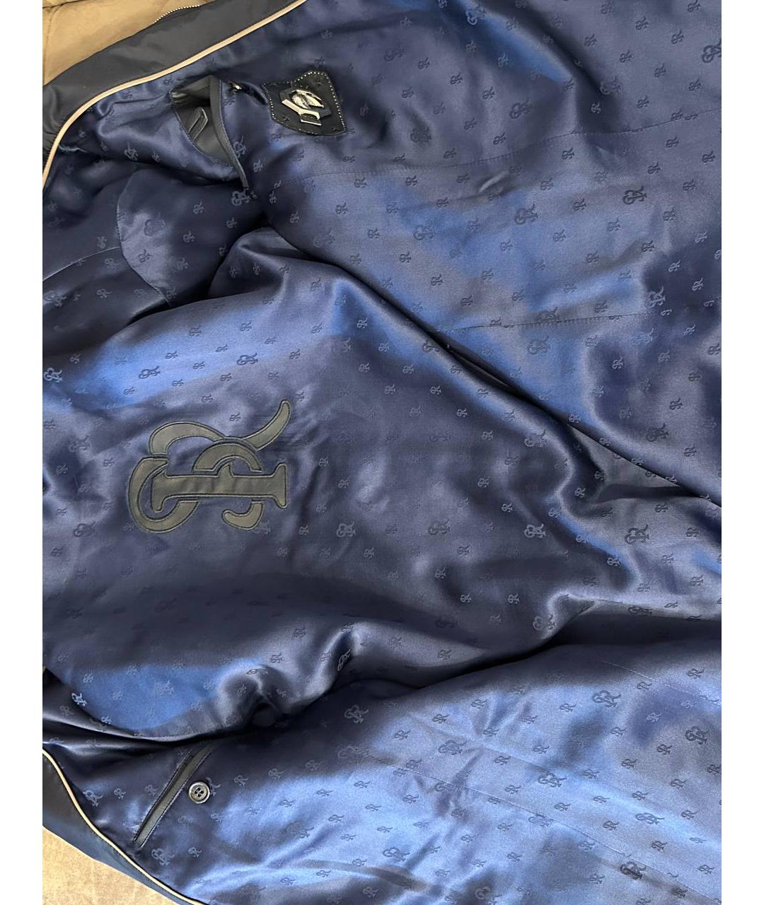 STEFANO RICCI Темно-синяя полиамидовая куртка, фото 4