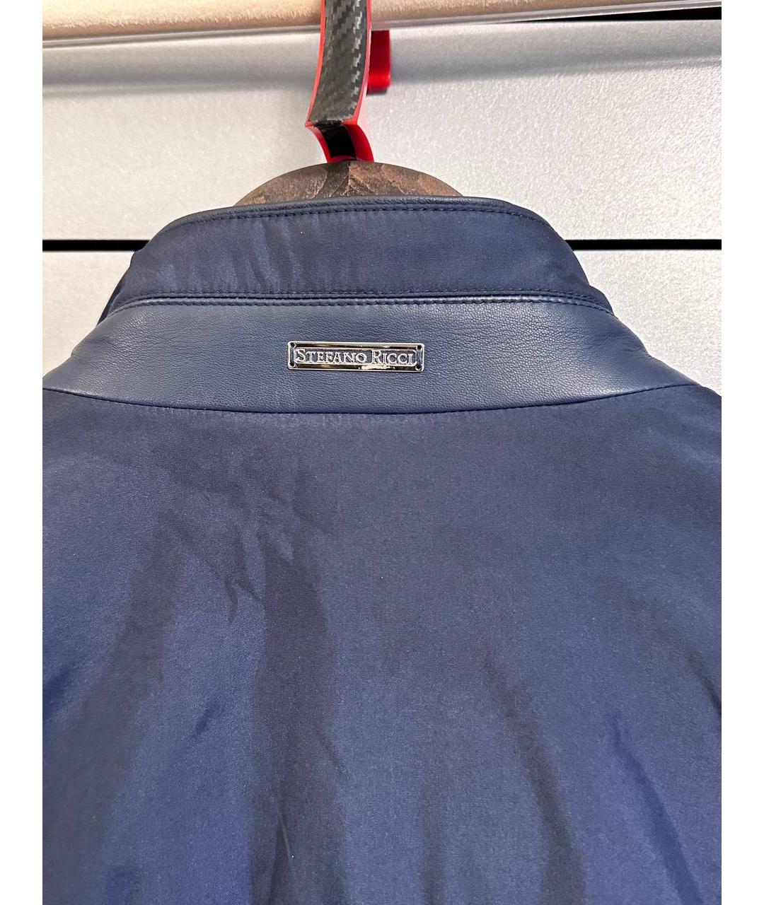 STEFANO RICCI Темно-синяя полиамидовая куртка, фото 3