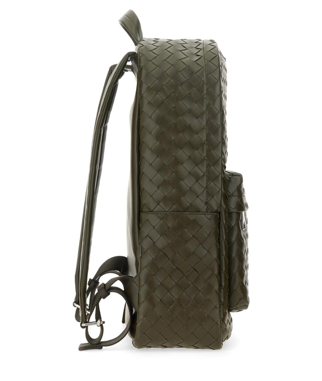 BOTTEGA VENETA Зеленый кожаный рюкзак, фото 3