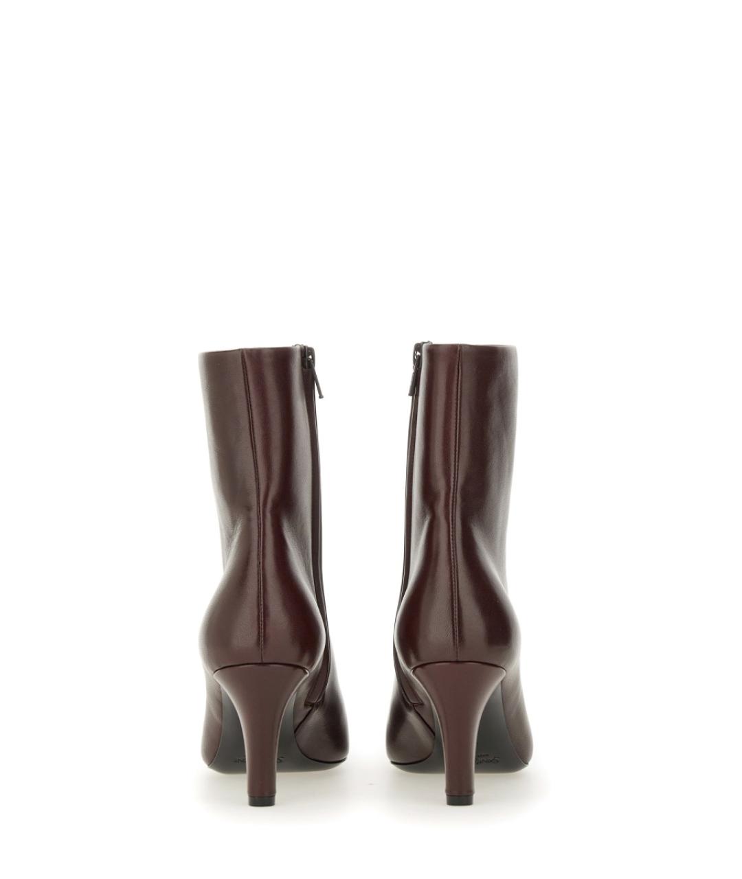 SAINT LAURENT Коричневые кожаные ботильоны, фото 3