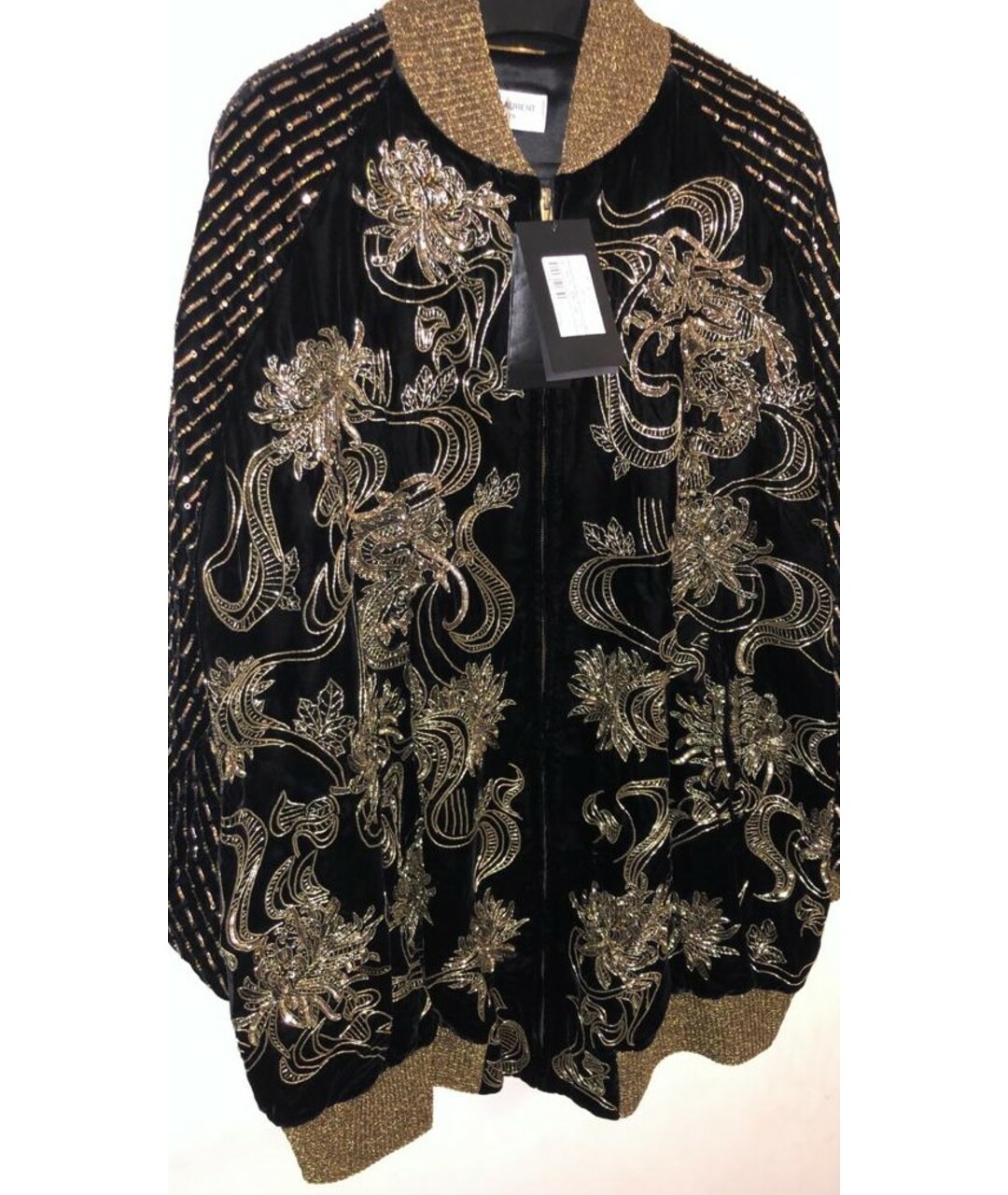 SAINT LAURENT Черный бархатный жакет/пиджак, фото 4