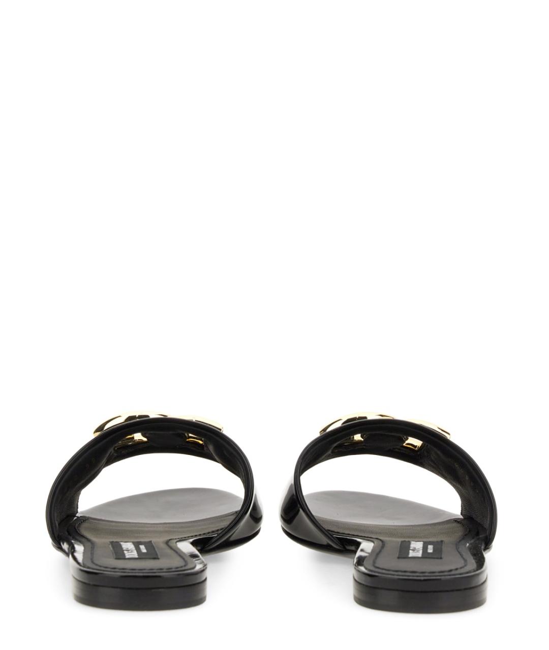 DOLCE&GABBANA Черные шлепанцы из лакированной кожи, фото 5