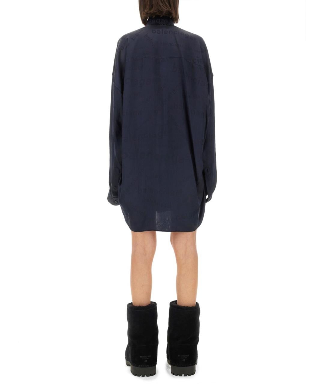 BALENCIAGA Черная шелковая рубашка, фото 4