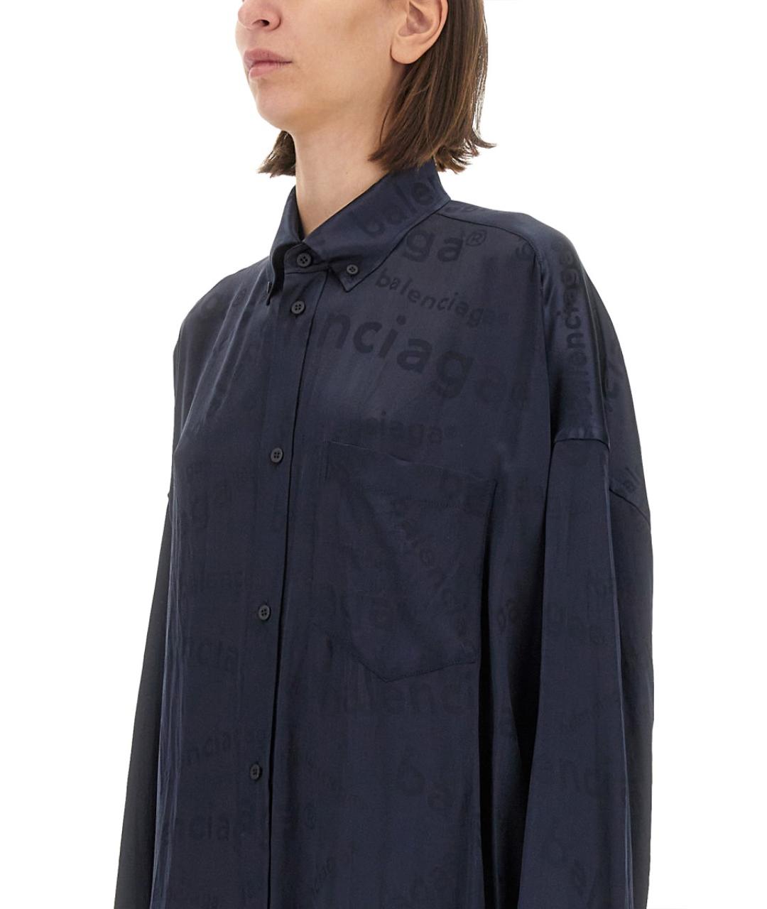 BALENCIAGA Черная шелковая рубашка, фото 5