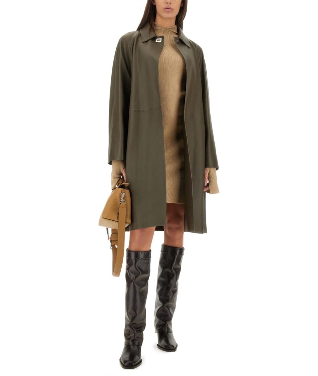 FENDI Бежевое шерстяное повседневное платье, фото 5
