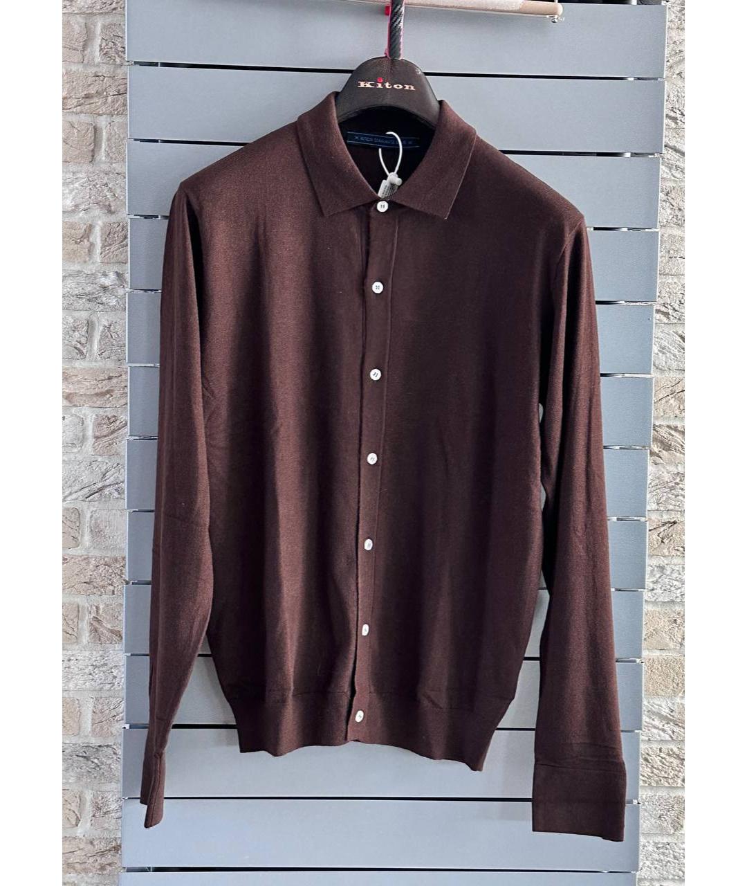 KITON Коричневая кашемировая жилетка, фото 6