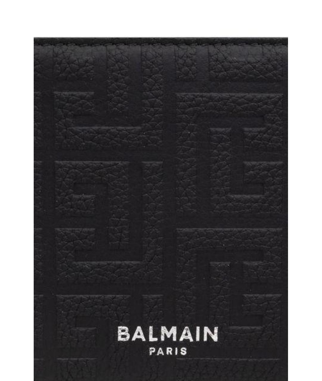 BALMAIN Черный кожаный кошелек, фото 5