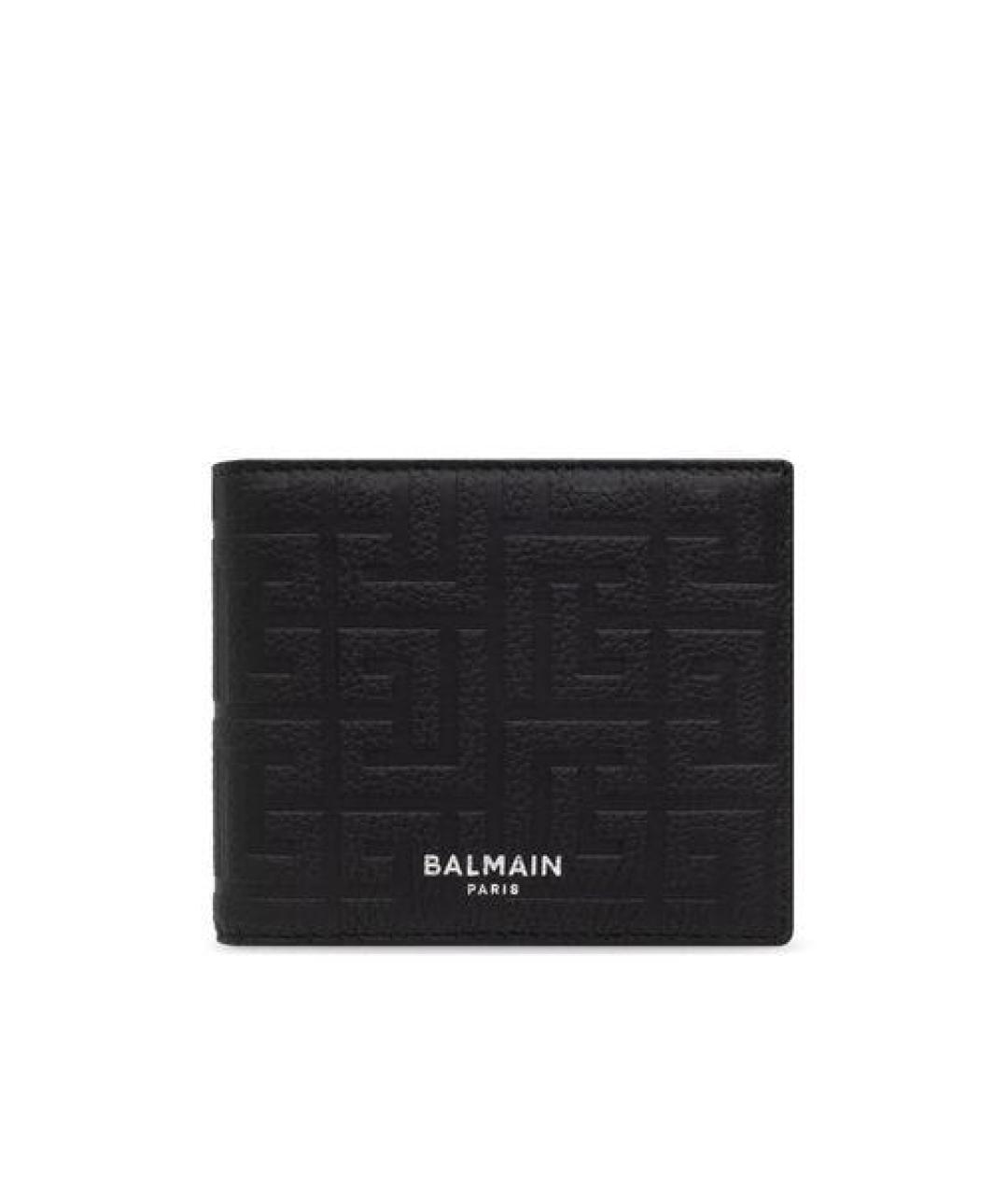 BALMAIN Черный кожаный кошелек, фото 1